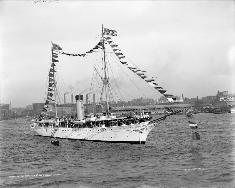 Presidential Yacht USS Mayflower as she looked in the early 20th century, in the same era when she visited Lewes to pick up President Warren G. Harding. PHOTO GLEANED FROM INTERNET